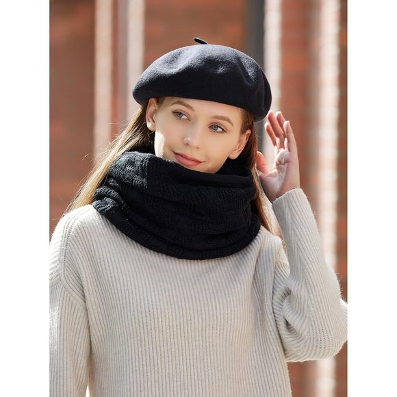 Wool Blend French Beret Hat For Women Solid Beanie Cap Stretchable Winter Warm🦑 - Picture 5 of 9